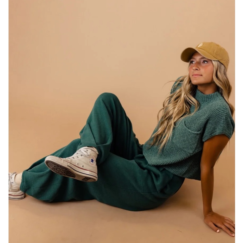 NWT FREE PEOPLE FP Beach Emerald Spell Combo Freya Sweater 2 PC Set SZ: XL/Tall - Picture 3 of 16